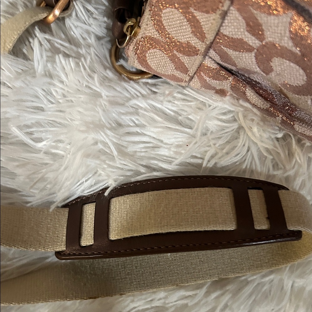 Coach OP Art Crossbody Jacquard metallic bronze and rose gold - Picture 4 of 10